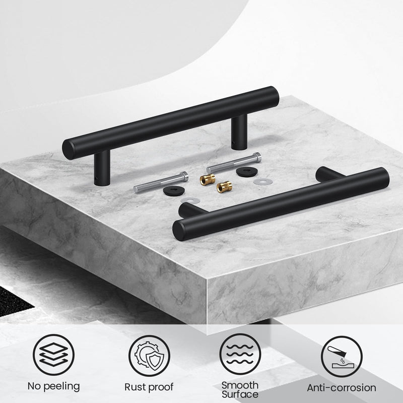 SMARTSTANDARD 12'' Push Pull Sliding Barn Door Handle, Double-Sided Barn Door Handle Black Set, 1 Pack
