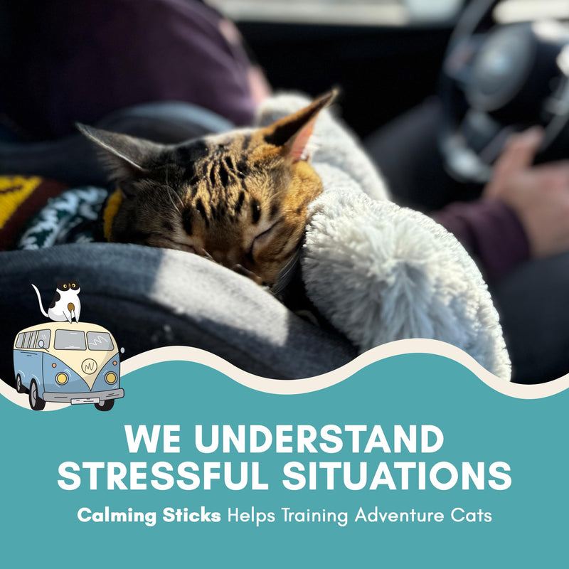 ALBERT & MIA Lickable Cat Calming Treats - Stress & Anxiety Relief for Indoor Cats - Tasty & Vet Calming Treats for Cats & Kittens (Calm Care for Grooming, Car Rides, Travel and Sleep Aid) 20 Pack