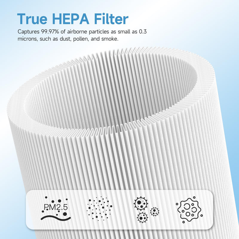 2 Pack DH-JHD07 Air Filter Replacement | Compatible with VOOPNU DH-JHD07 Purifier | 4-Layer Filtration | Standard Version (Blue) 2 Pack
