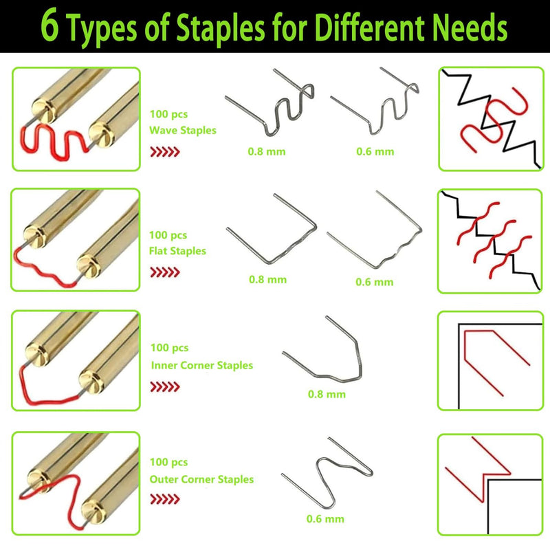 Cordless Plastic Welder Gun Compatible with Ryobi One 18V Battery with 600PCs Hot Staples Plastic Welding Kit for Car Bumper and other plastic Repairing(No Battery)