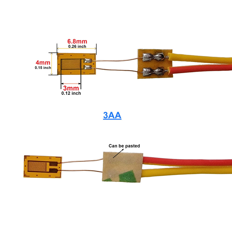 BF120 3AA 120 Ohm Strain Gauge High-Precision Resistance Foil Strain Gauge,Weldable Strain Gauge Surface Strain Gauge Circuit (BF120-3AA) BF120-3AA