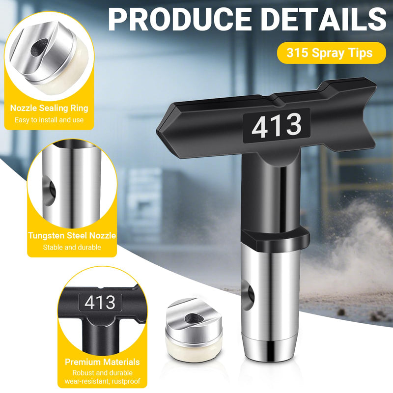 413 TrueAirless Paint Spray Tip Reversible Spray Tips, Easy Clean 413