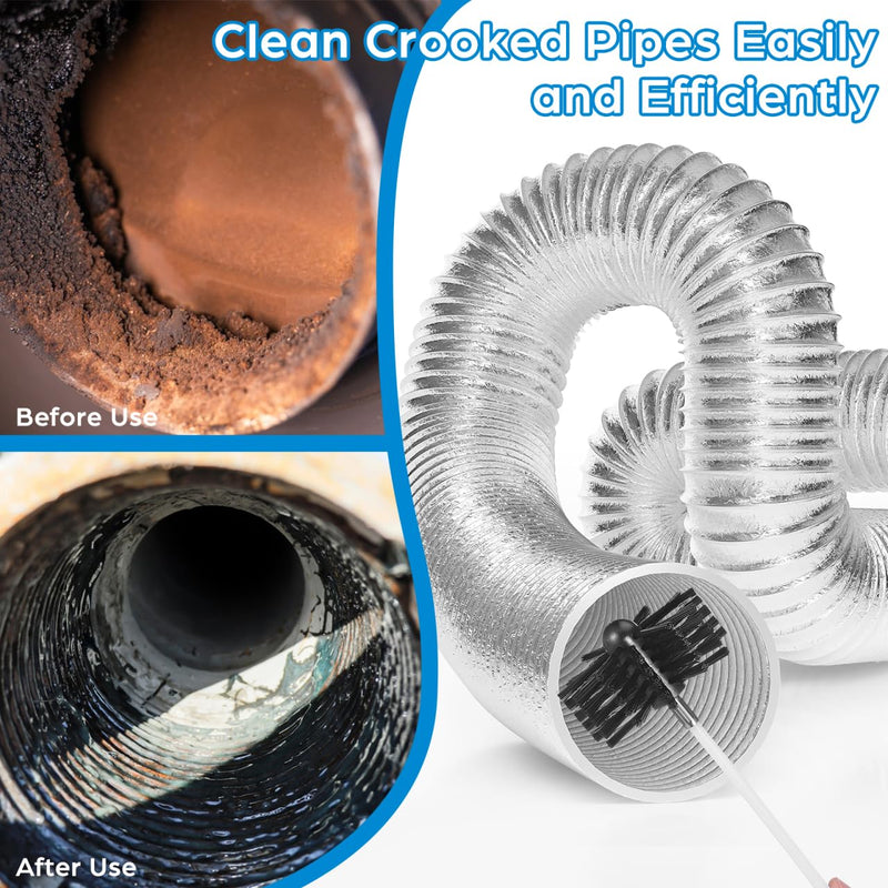 DOITOOL 20 Feet Chimney Sweep Kit, Flexible Rods and 4"/6" Wire Brush Heads