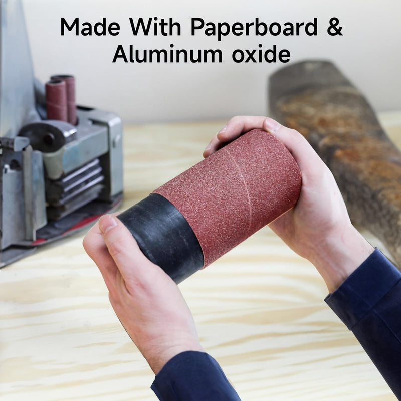 Spindle Sander Sleeves,12PCS Oscillating Sanders for Woodworking,60 Grit Sanding Drums for Dremel Rotary Tool, 4-1/2”Length,1/2”, 3/4”,1”,1-1/2”,2”,3”Diameter 60 Grit