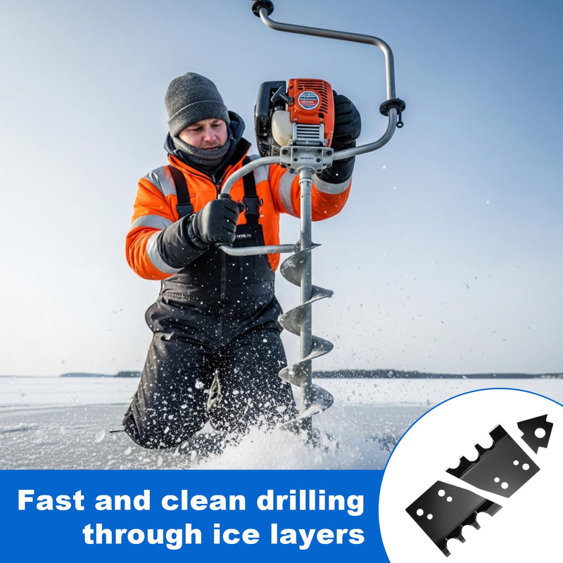 Hicarer Ice Auger Replacement Blades Compatible with K-Drill 7.5 Inch Ice Auger for Fishing, Se of 3 Pieces