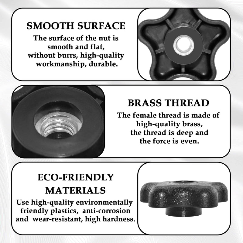 Aifeier ET 4 Pieces 5/16"-18 Female Thread 5 Star Knobs Nylon Clamping Knob Jig Knobs 5/16"