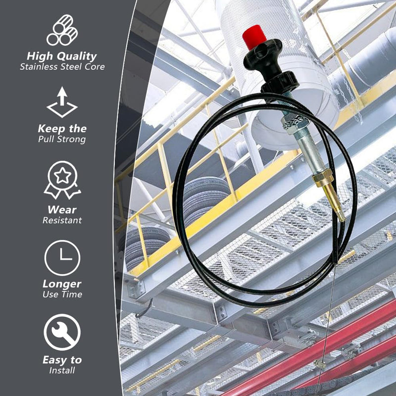 VCGTX06 6 Foot Heavy Duty Adjustable Vernier Locking Cable， Great for PTO Applications and Dump Applications，Detachable Cable Head