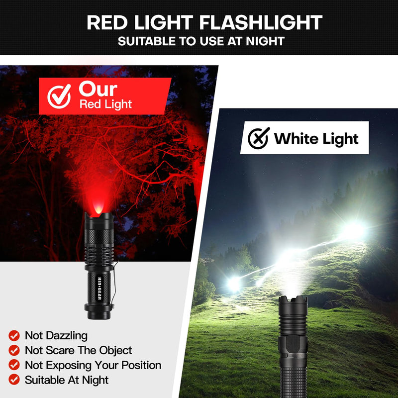 2 Pack Red Flashlight LED Single Mode Light 1 Mode LED Torch Scalable Red Light Flashlight for Astronomy Aviation Night Observation 2 Pack