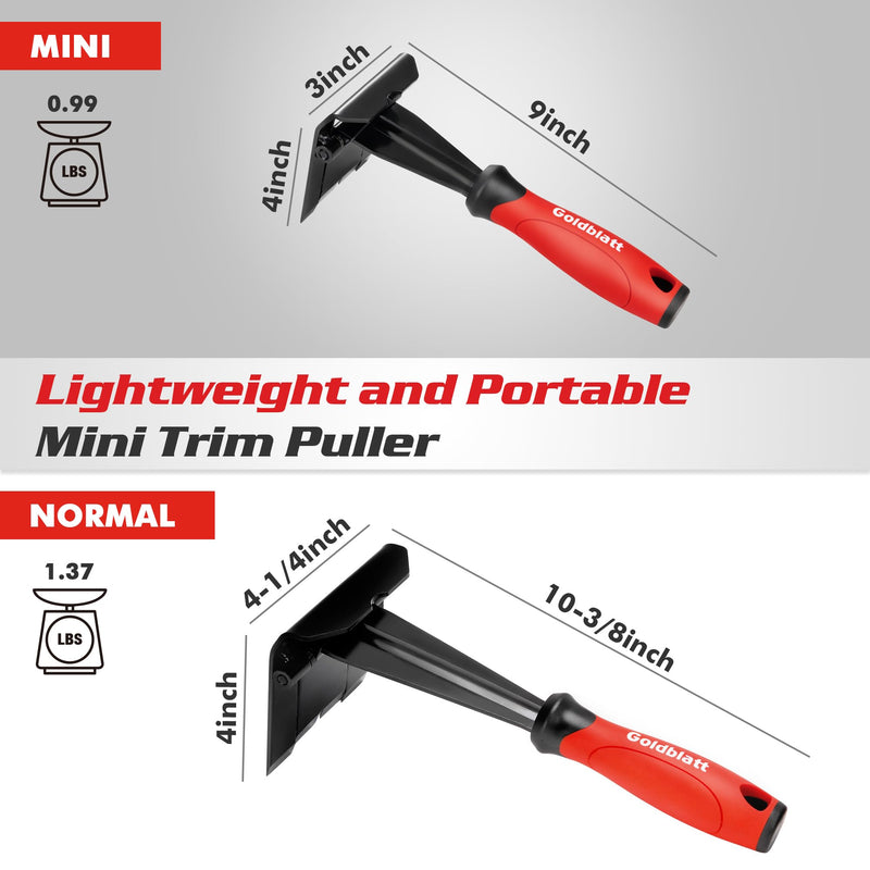 Goldblatt Mini Trim Puller, 3-Inch Molding Remover for No-damage the surface, Heavy Duty Pry Bar Removal Multi-Tool for Carpet Tack Strip, Baseboard, Molding, Siding and Flooring Removal