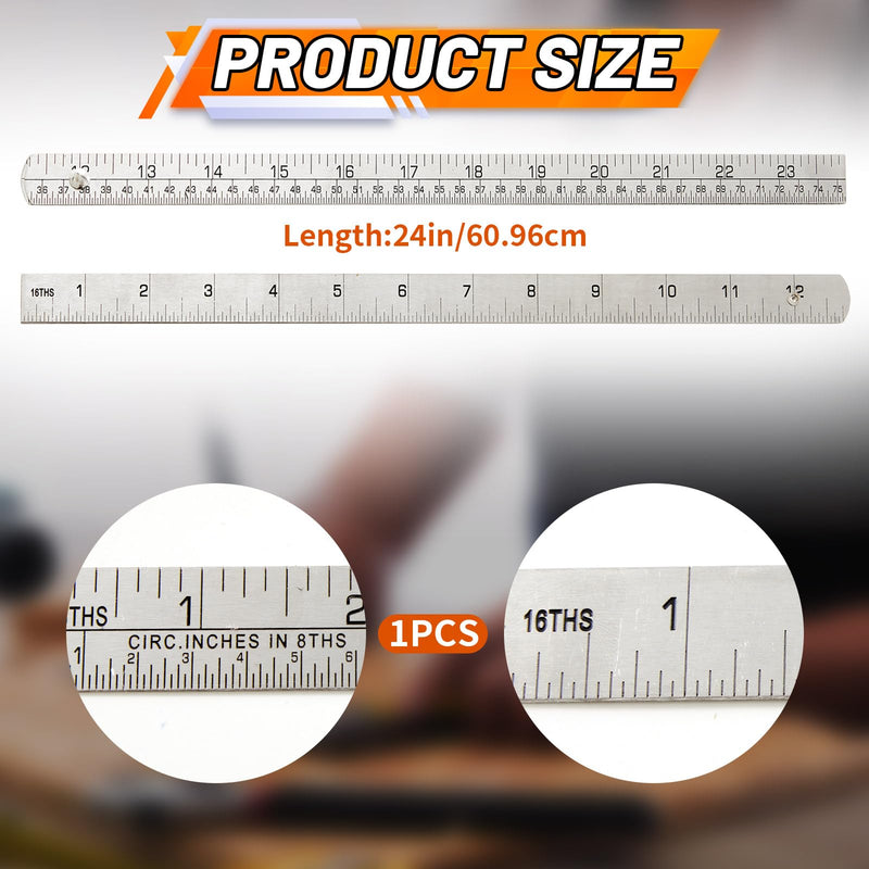 Tellegloww 1 Pcs Steel Ruler 3/4 in x 2 ft Folding-Rule Measuring Tool for Machinist Tinner Circumference Measurement Metalworking Industrial Drawing Engineering Steel 3/4 in x 2 Ft Silver