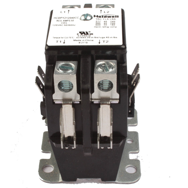 Holdwell 45GG20AF 2 Pole 40 Amp 120V Coil Definite Purpose Air Conditioner Contactor HWPY212040CC