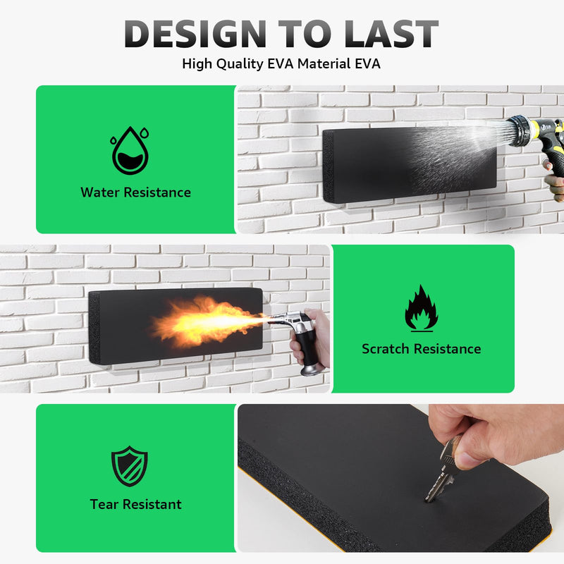 Garage Wall Protector Bumper Guards - 6 Pack Universal 1-3/16" Thick Car Door Edge Guard Self-Adhesive Comprehensive Protection EVA Foam Scratch Prevention Padding for Warehouse Parking Narrow Garage 6 Pack 11.8"x3.9"x1.2" Black