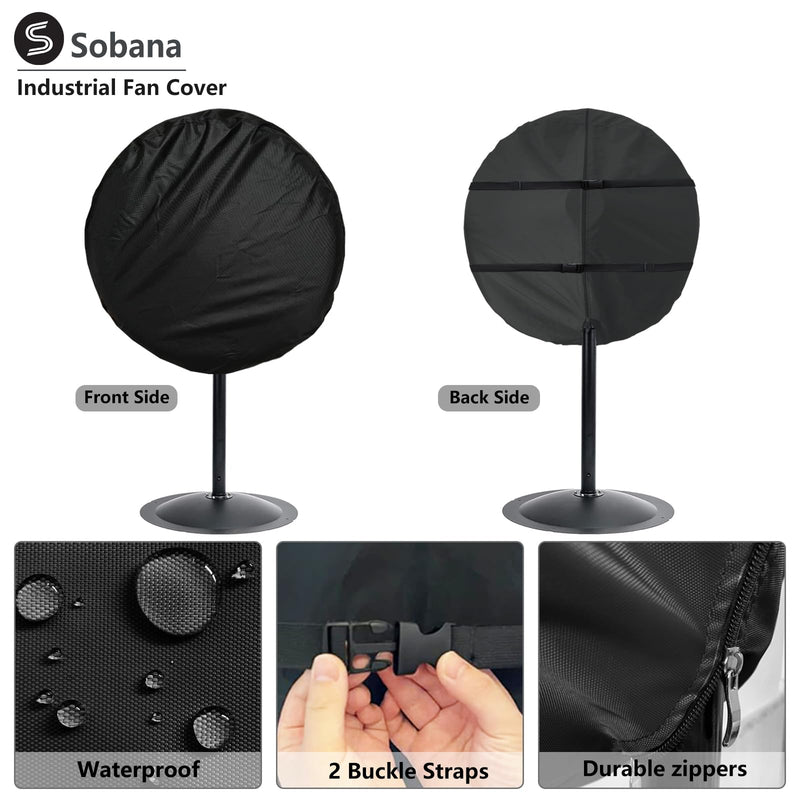 Wall Mount Fan Cover,Suitable for 18-20 Inch Industrial Fan and Pedestal Fan,Waterproof Dust Proof Anti-UV Outdoor Fan Covers,Black For 18-20" Fan