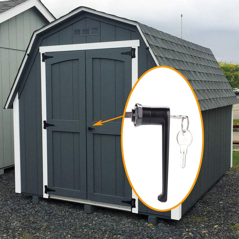 4½" Shed Door Lock L-Handle Lock kit Keyed Alike Keys and Screws, 4-1/2" Stem Barn Playhouse & Chicken Coop Door Lock 2 Kits 4½" L-Handle 2kits