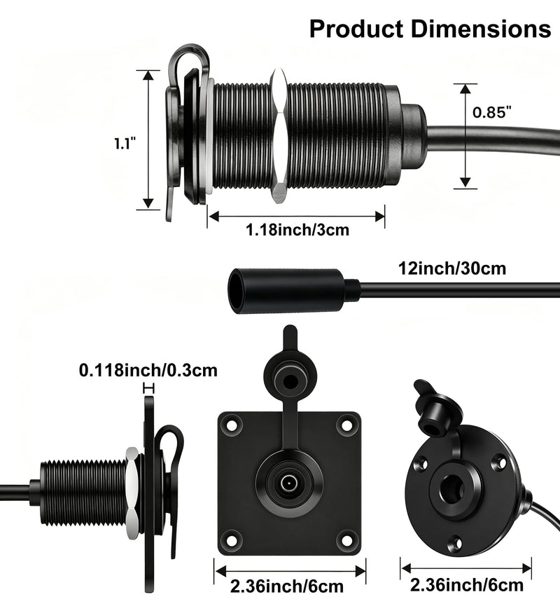 Starlink Mini Waterproof Wall Pass Through Kit, 5.5×2.1mm Adapter Included, Cable Entry Port, Starlink Mini Accessories fo RV/Van/Boat/Battery Box (Starlink mini DC Female to DC Female)