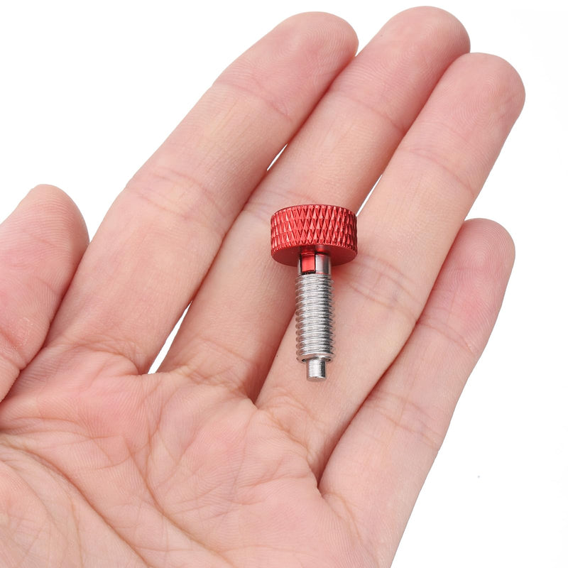 HARFINGTON 2pcs Spring Plunger with Knurled Handle M6x1 Pin Dia. 3mm Retractable Quick Release Pins Stainless Steel Lock Out Type Index Plunger for Industrial Equipment, Red