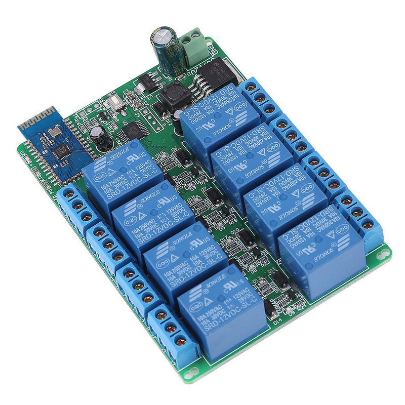 8 Channel Bluetooth 4.0 Relay Module Board Android Mobile Phone App Wireless Remote Control Relay Switch for Android Smart Home DC 12V