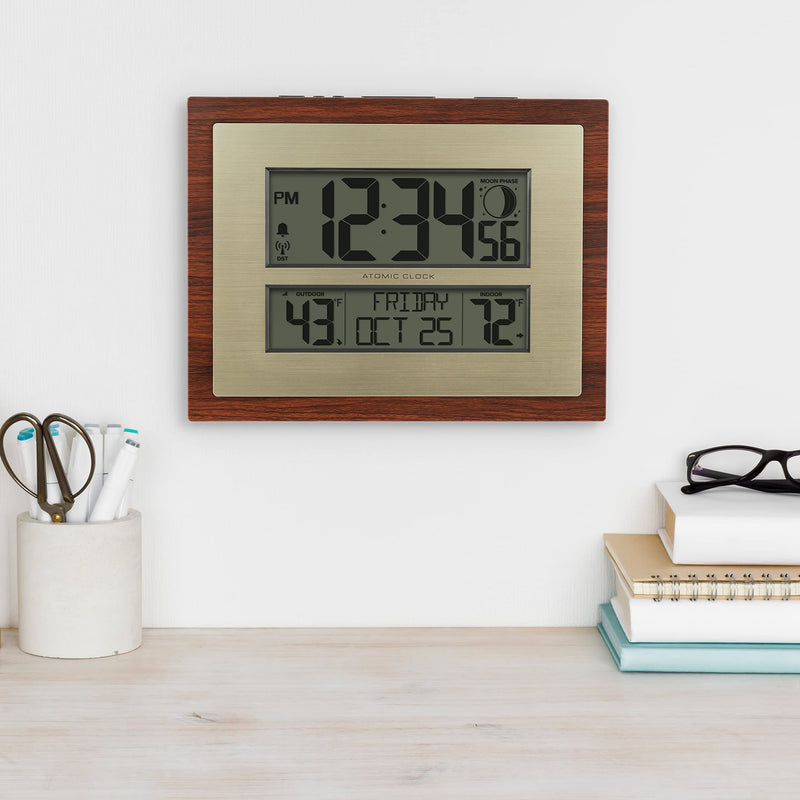 La Crosse Technology Atomic Digital Wall/Table Clock, 11" x 8.54" (513-23137-INT)