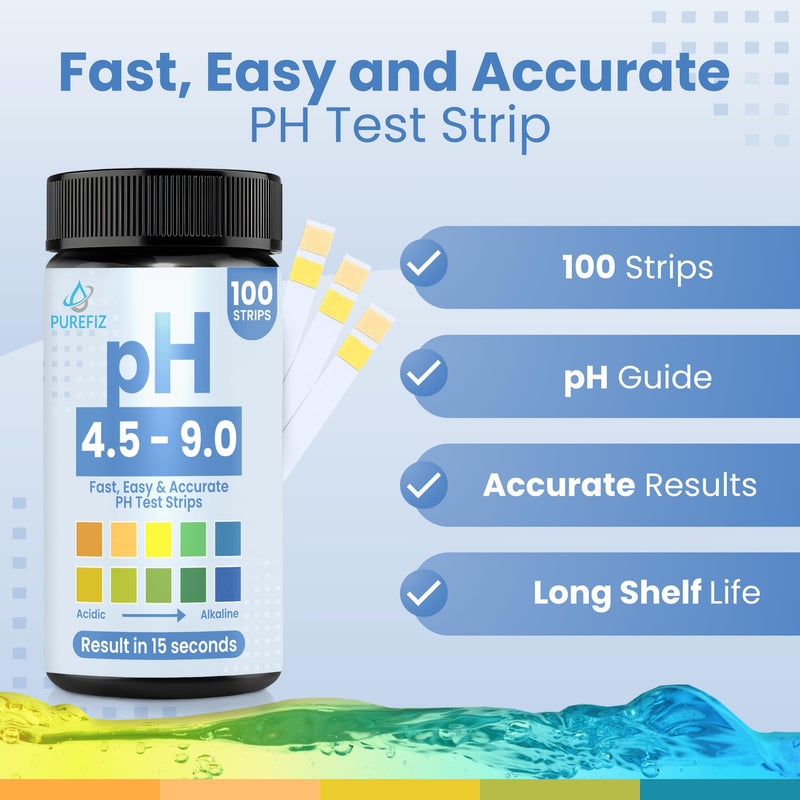 pH Test Strips for Urine & Saliva – 100 Easy-to-Use Strips for Fast, Accurate pH Testing at Home, Get Clear Acid-Alkaline Balance Results in Seconds, Perfect for Tracking Your Body's pH, 4.5-9.0 Range 100 Count (Pack of 1)
