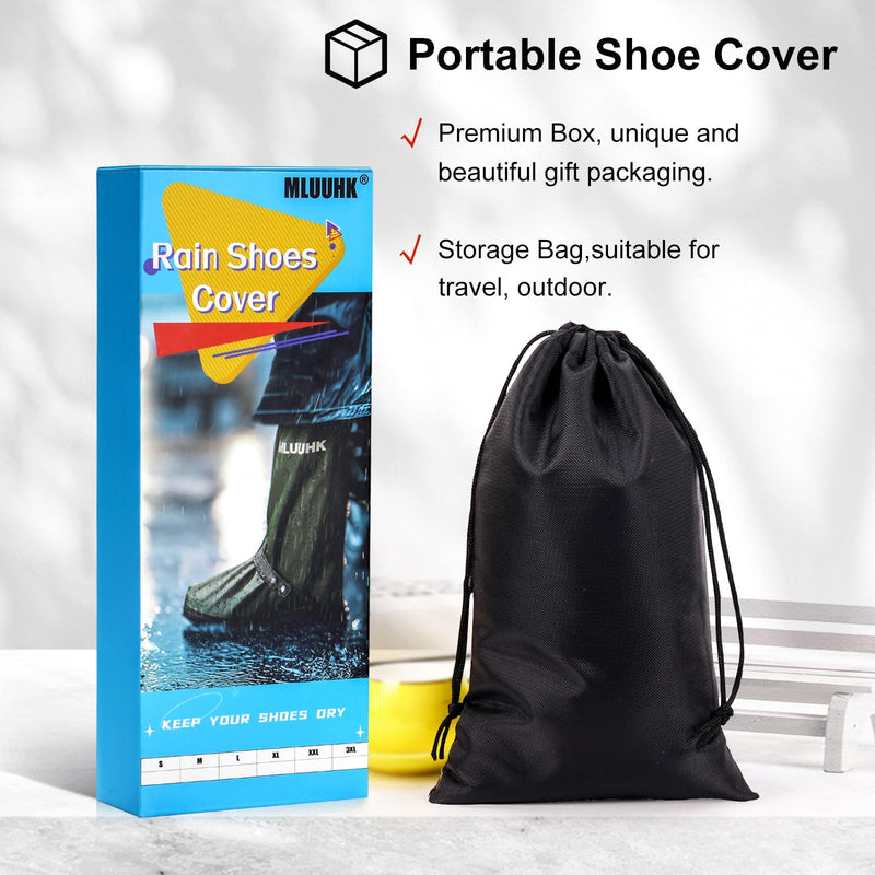 Rain Shoe Covers, Reusable Waterproof Rain Cover for Shoes, Non-Slip PVC Snow Boot Covers for Men and Women X-Large Green