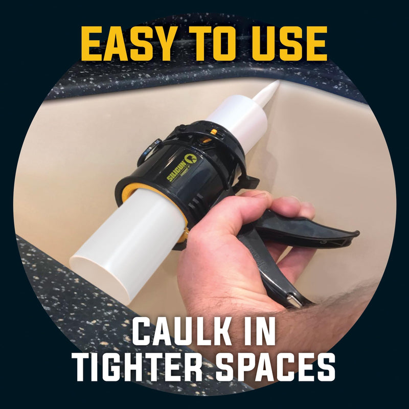 SILIGUN™ Gen-3 Compact Caulking Gun - No Drip Caulk Gun - Patented Design - Lightweight ABS Frame - Works with All 10 oz Tubes Siligun Caulk Gun Gen-3