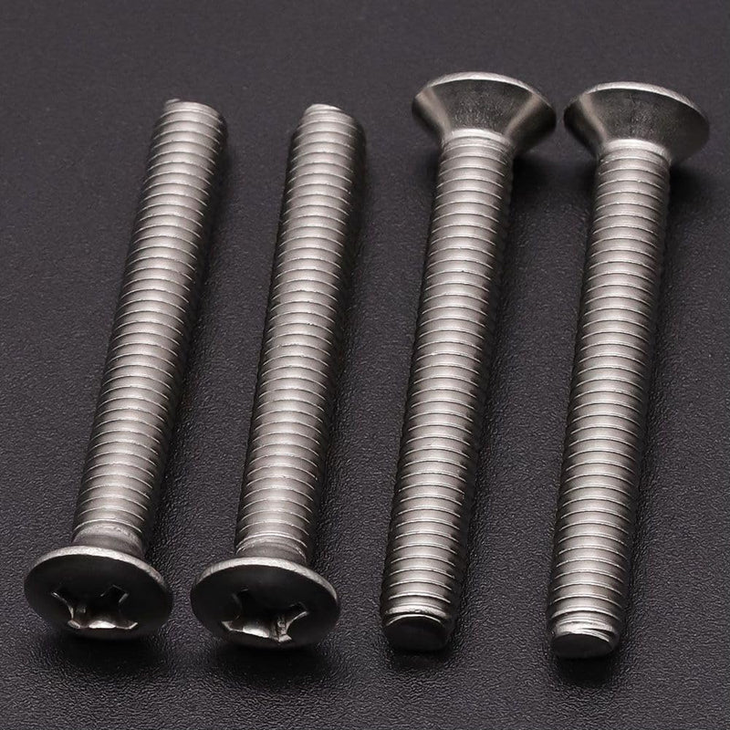 #10-24 x 1-1/4 (50 pcs) Phillips Oval Head Machine Screws, 304 Stainless Steel 18-8, Decorative Domed Head Screws, Countersunk Hole Screws #10-24 x 1-1/4" 50