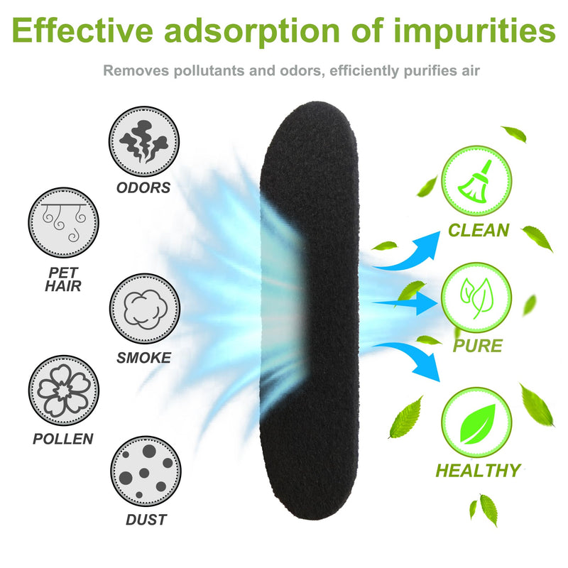 20Pack Ceiling Fan Filters for Blades, Activated Charcoal Air Purifier Pads 20