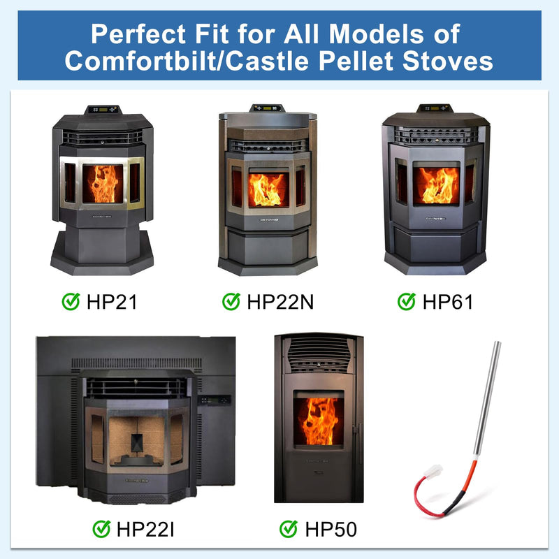 Igniter Compatible for ComfortBilt HP22, HP22I, HP22N, HP21, HP50, HP50GC, HP61 Pellet Stove, Compatible for All Models of Comfortbilt/Castle Pellet Stoves