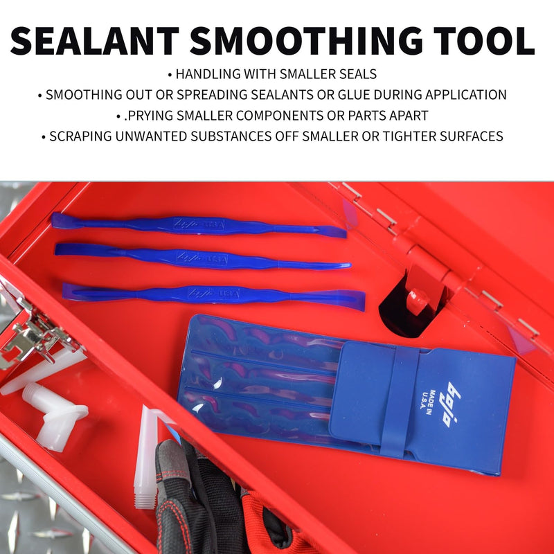 Bojo Tools - 3-Piece Plastic Sealant Smoothing Tool Kit in Pouch - Medium Duty 1