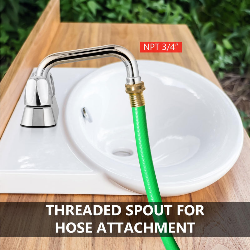 2 Handles Utility Laundry Sink Faucet 4 Inch Centerest Laundry Faucets for Utility Sink Laundry & Utility Room Sink Faucet with Swivel Spout and NPT3/4 Threaded End Polish Chrome