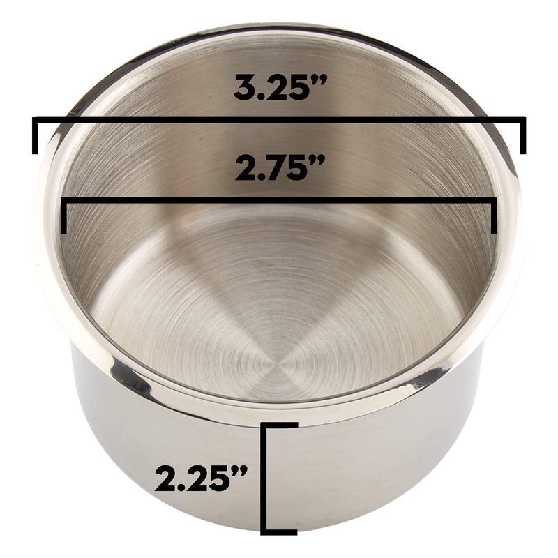 10 Regular Silver Drop-in Cup Holders for Poker and Card Tables- 2.3 in Tall x 3.18 in Wide, for Beer & Water Bottles, Cans Small (Pack of 10)