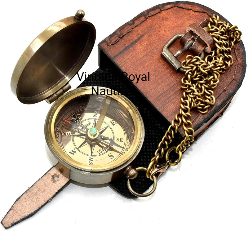 AASIYA Engraved Brass Compass Gift To My Son/To Our Son/Nautical Gift For Son From Dad/Gift To Son From Mom A Perfect And Unique Gift With Leather Case