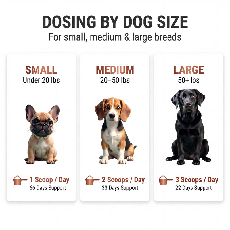 Kopo Dog Multivitamin Powder | Supports Heart, Daily Vitality, Immune Health, Digestion, Skin & Coat and Hip & Joint | for Puppy, Adult & Senior Dogs | Beef Liver Flavor | All Breeds Sizes