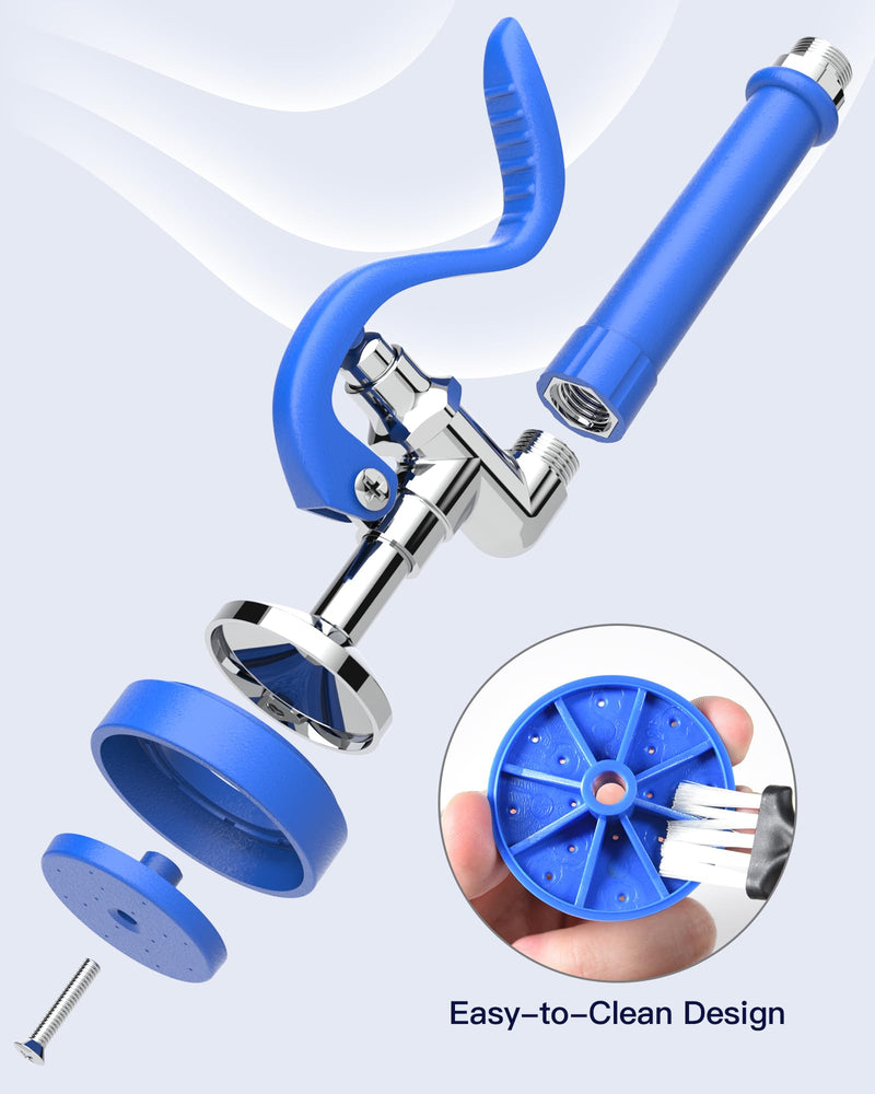 Commercial Kitchen Sink Sprayer: Dish Sprayer Nozzle with Ergonomic Handle Commercial Sink Faucet Parts for Kitchen - High Pressure Dish Spray Valve Head for Restaurant(Blue) Blue Round Sprayer