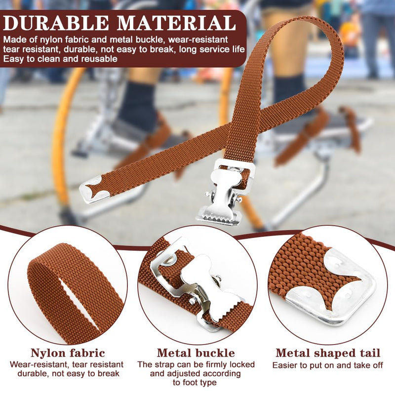 4 Pack Drywall Stilts Straps Comes with Screws and Spacers, Adjustable Double-Buckle Leg Fixation Strap Kit, Universal Fit Drywall Stilt Replacement Part Straps 4 Reddish Brown