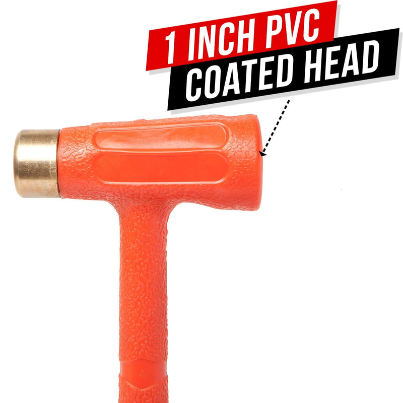 Dead Blow Hammer 1.5lb (24oz) - Unibody Molded, Rebound & Spark Resistant Brass Hammer with Dual Head Brass Tip - Ideal for Precision Work Gunsmith Machinist Tools