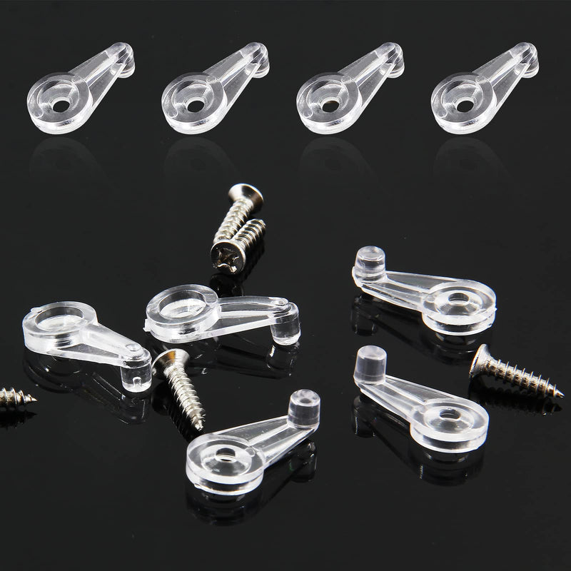 60 Pack Glass Window Clips Clear Retainer Clips, Glass Door Holder Cabinet Panel Bracket Screen Fixing Clips, Glass Door Retainer Kit Mirror Hanging Hardware for Vanity Mirror Window Screen 60 Pack