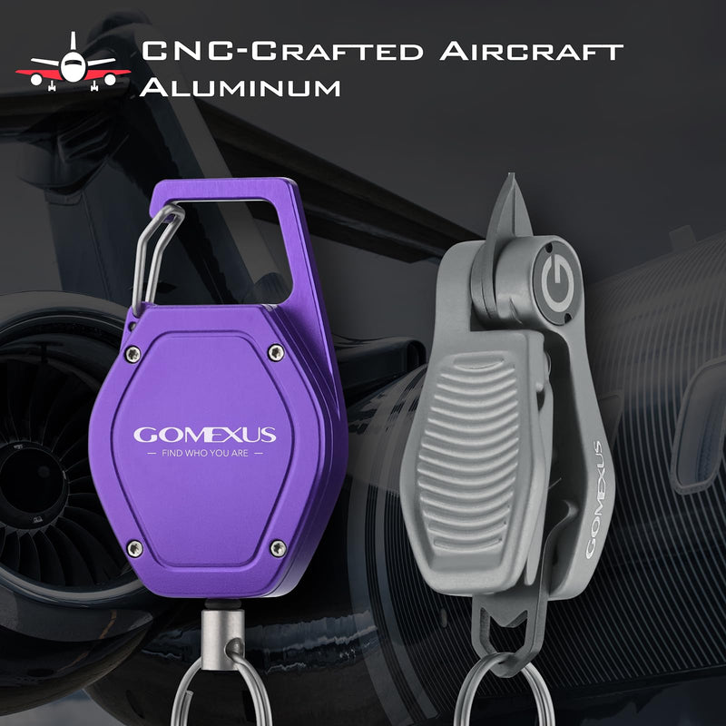 GOMEXUS Sharkbite Fishing Line Cutter with Retractors Fly Fishing Nippers Gray