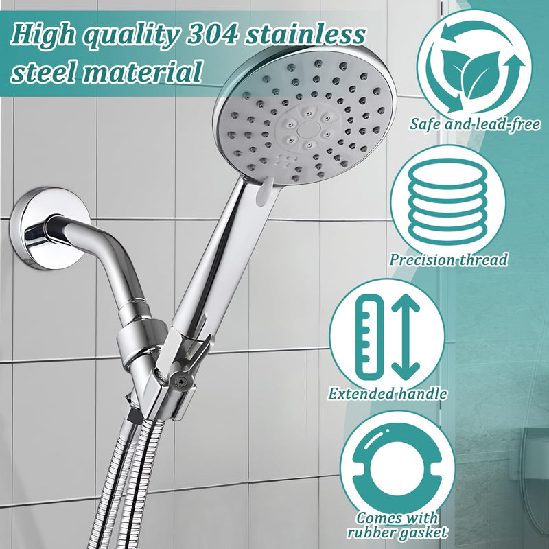 [2 Pack] Shower Head Shut Off Valve 304 Stainless Steel Mini Ball Valve(1/2" Female X Male) NPT Thread Water Flow Control，RV Shower Head with Hose Flow Restrictor 2 packs-1/2inch