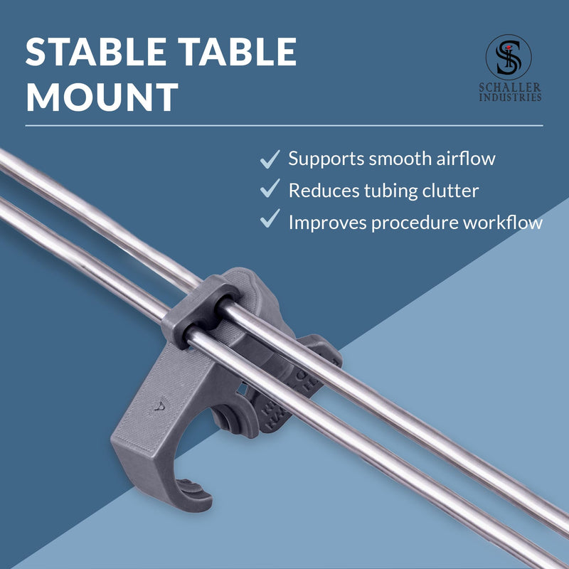 S I Schaller Industries Veterinary Anesthesia F Circuit Holder for Table Grates - Universal F & Jackson Rees Table Mount Breathing Circuit Organizer, Clamp Holder for Feline & Small Canine Anesthesia for Dental Table Grate