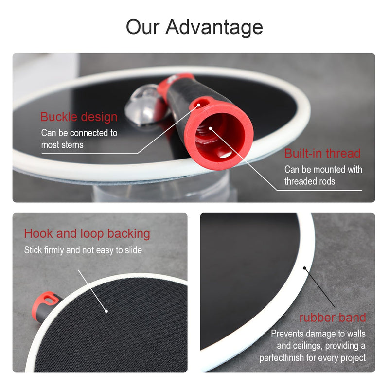SCOTTCHEN Drywall Sander 9 Inch Radial Round Pole Sander for Dry Wall Include 3pcs Sanding Sheets 80，100，150 Grits Sanding blocks
