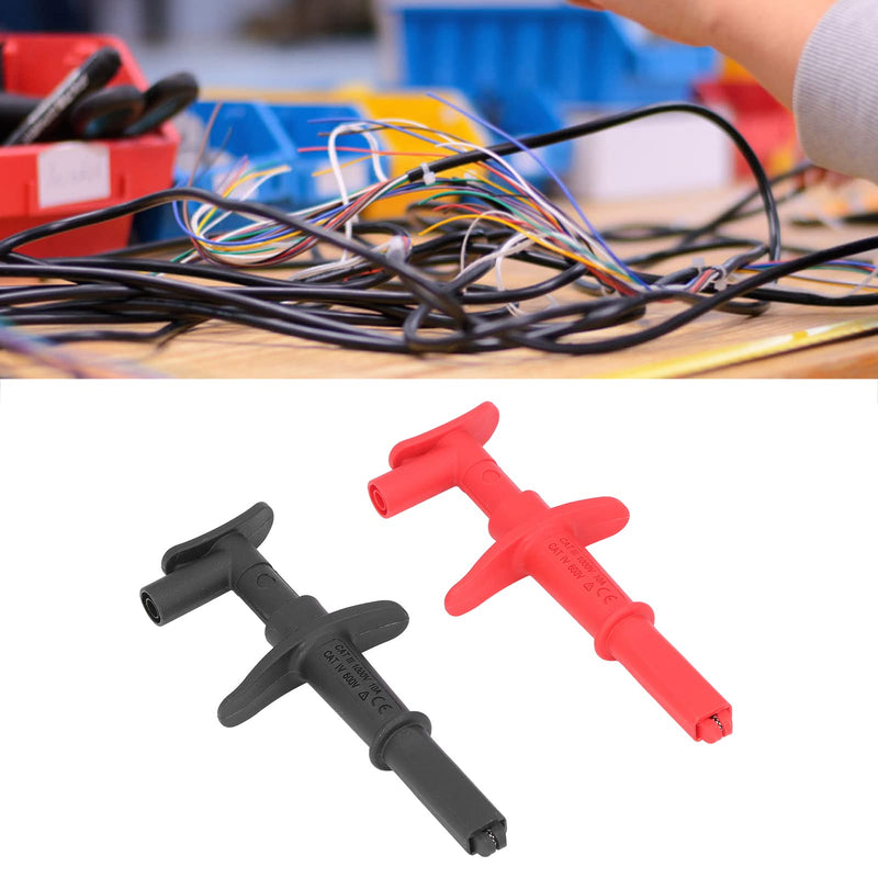 FLEXMAN Test Hook Clip, 16mm Opening High Accuracy Crocodile Clamp Design Red Black Multimeter Test Lead Kit, Electrical Testing Test Probe, Test Grabber Probe for Testing Electronic Components