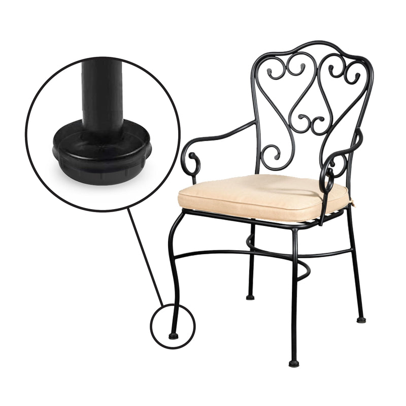 Slipstick Gorilla Outdoor 1-1/2 Inch Patio Chair Leg Caps for Wrought Iron Furniture (24 Pack) Floor Protecting Replacement Feet Glides for Metal Tables and Chairs, Nylon Sliders