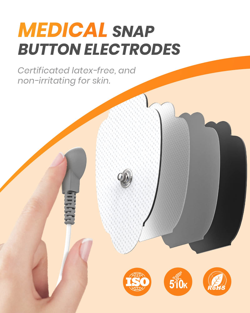 30 Modes TENS EMS Unit Compact Muscle Stimulator for Pain Relief, Rechargeable & Portable Dual Channel EMS Muscle Stimulator with 30 Intensity Levels and 12 Electrode Tens Unit Replacement Pads Black