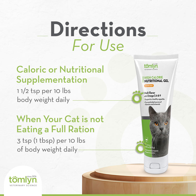 Tomlyn High Calorie Nutritional Gel for Cats, (Nutri-Cal) 4.25 oz Adult Cat 4.25 Ounce