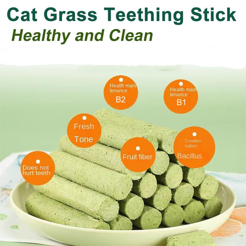 18PCS Cat's Grass Chew Sticks,Cat's Grasses Teething Stick,Cat Grass Stick, Cats Teeth Cleaning Grasses Chew Sticks Molar Rod for Cat Indoor,for Hairball Removal