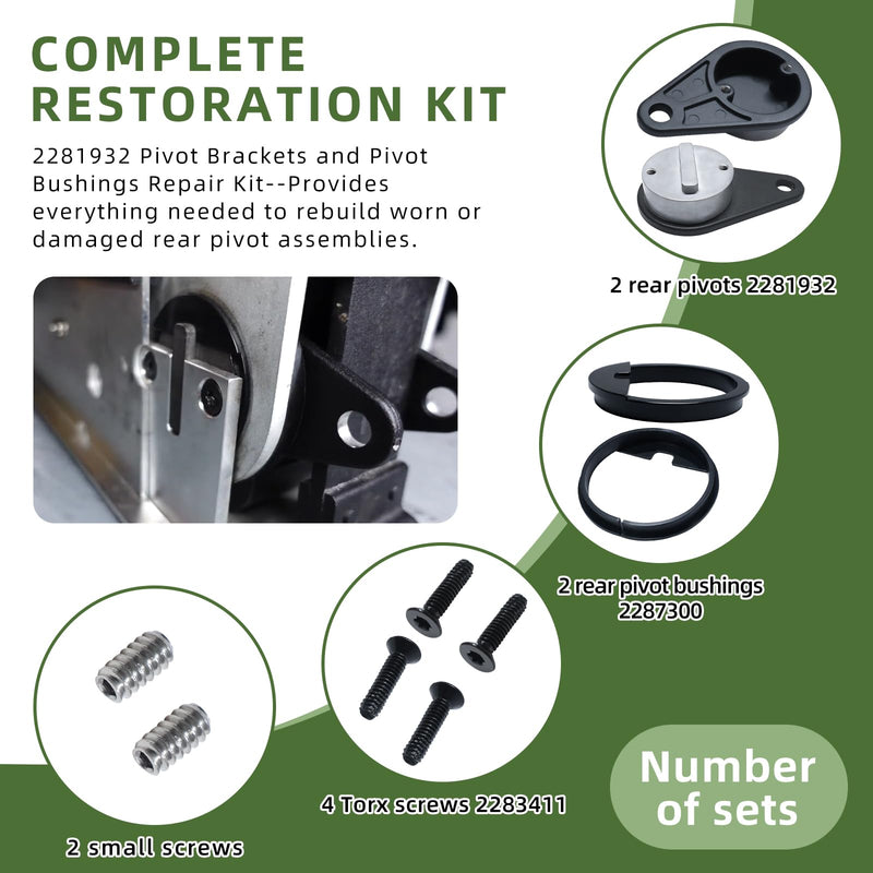 2281932 2287300 2283411 Pivot Brackets and Pivot Bushings Repair Kit Fits for Minn Kota Ultrex Fortrex Trolling Motors