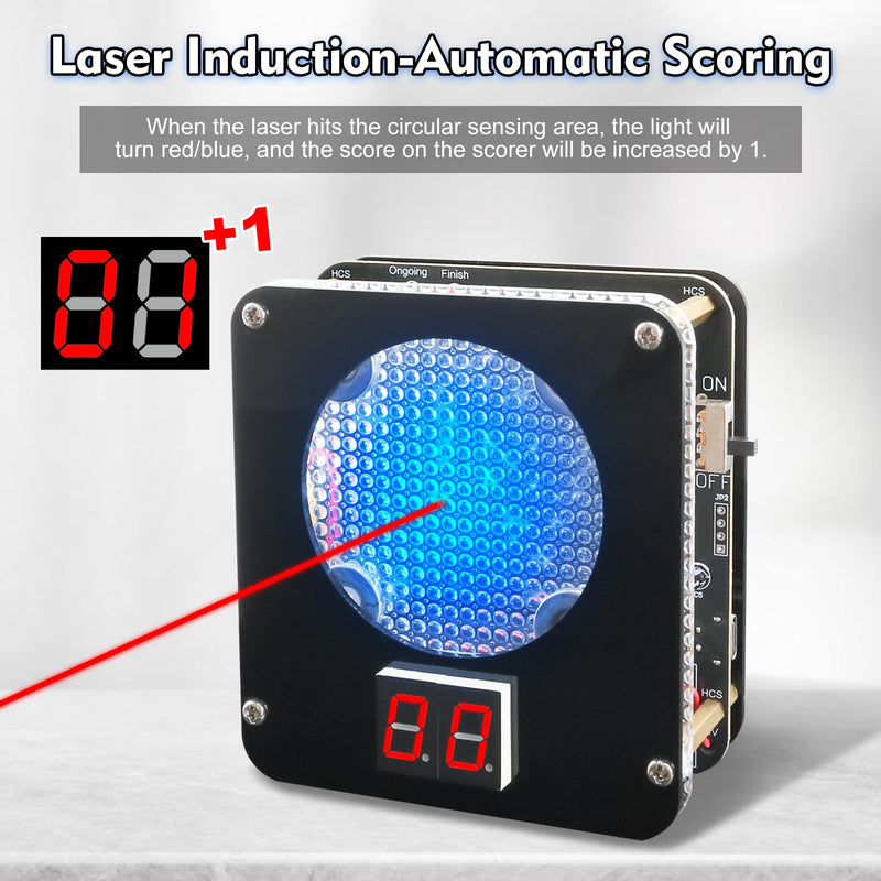 DIY Laser Target Soldering Kit, Build Your Own Electronic Shooting Game with Digital Score Counter, STEM Light Sensor Soldering Project with Adjustable Volume & Brightness,Father's Day Present