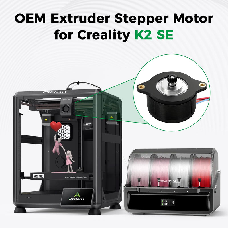 Creality K2 SE Extruder Motor Original 36-20 Circular K2 SE Extrusion Motor K2 SE E Axis Motor High-Torque K2 SE Extruder Stepper Motor with 12-Teeth Gear Extrusion Stepper Motor for K2 SE