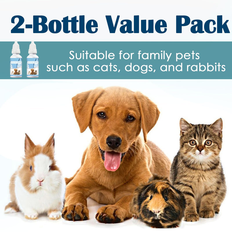 Callmynm Pet Eye Drops for Dogs & Cats, 2-Pack Daily Eye Cleaning and Soothing Care, Relieve Irritation & Dryness, Pink Eye & Allergies Symptoms, Eyes Tear Stain Cleaner with Gentle Formula